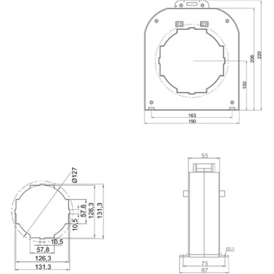 Przekładnik prądowy nn S125, 1253200305500 - schemat
