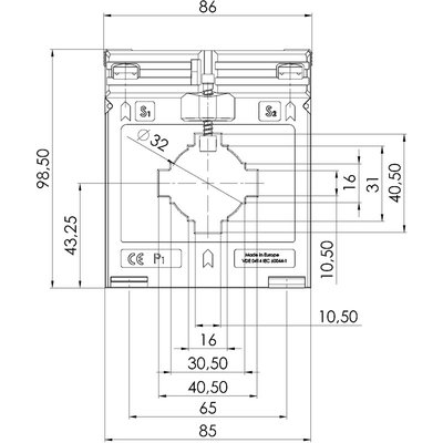 Przekładnik prądowy SASK, S33-2108D - schemat 1