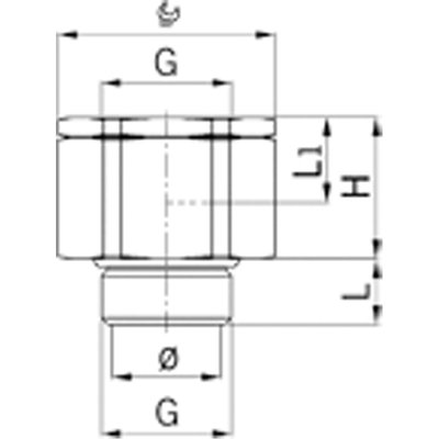Uniwersalny adapter obrotowy M20 x 1.5, mosiądz niklowany, 2410.20 - schemat