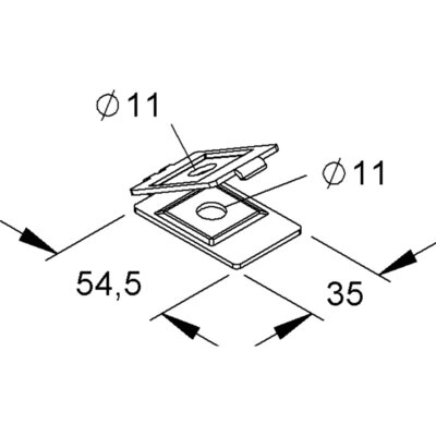 Uchwyt nierdzewny korytka siatkowego, stal 304, GRWGK 10 E3 -schemat