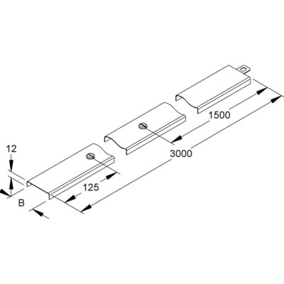 Pokrywa koryta z ryglem obrotowym, ocynk sendzimira, RDV 50 -schemat