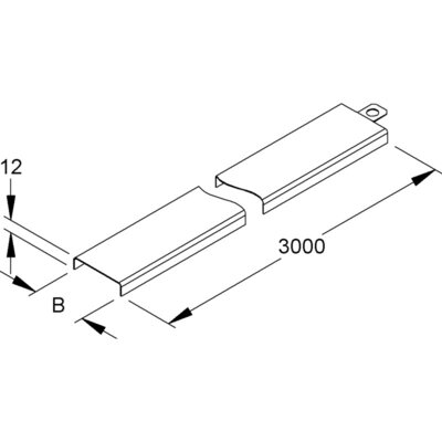 Pokrywa koryta standardowa, stal 304, RD 50 E3 -schemat
