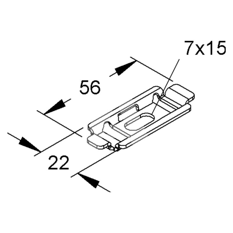 Płytka montażowa do korytka siatkowego, ocynk sendzimira, GRBP 6 S -schemat