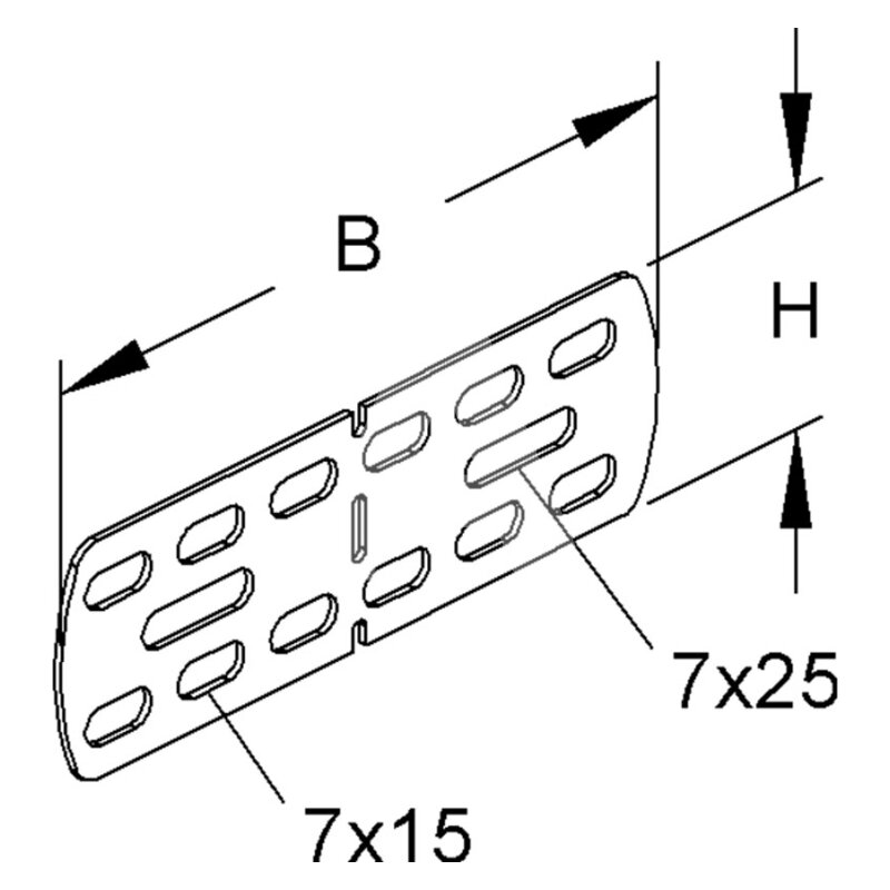 Łącznik uniwersalny do korytek siatkowych, stal 304, RVV 50 E3 -schemat