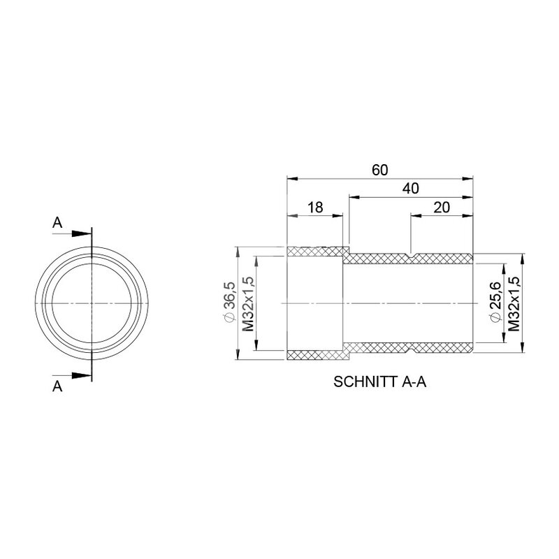 Przedłużenie gwintu, 52301 - schemat