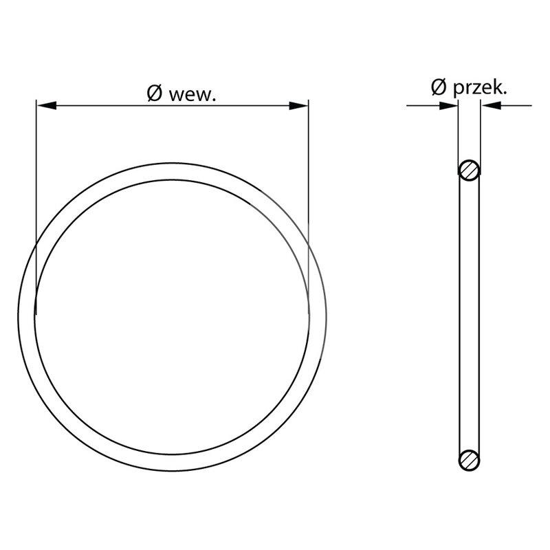 Pierścień ORJ (O-Ring) do peszla ND29, ORJ-29 - szkic