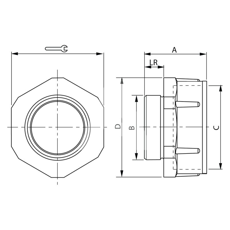 Adapter poliamidowy M25/M32, 253275 - szkic