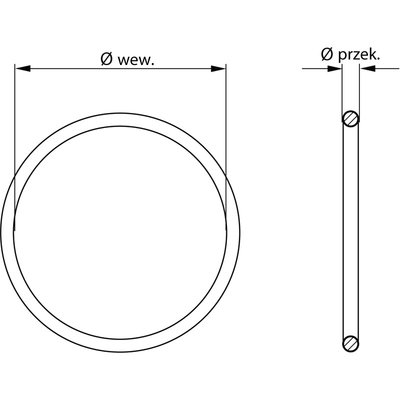 Pierścień BTJ (O-Ring) do dławnic BTC 90º ND23, BTJ-23 - szkic