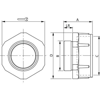 Adapter poliamidowy M12/M16, 121675 - szkic