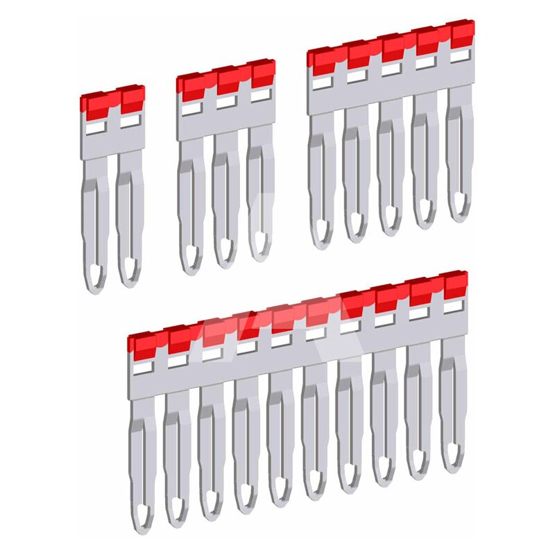 Mostek wciskany 2-polowy, izolowany, czerwony, PTP0202R - rysunek