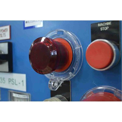 Blokada LOTO przycisków awaryjnych (22 mm), kolor transparentny , 130823 - zastosowanie