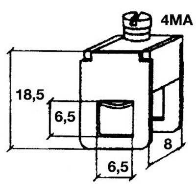 Zacisk 0,5-16 mm² do szyny miedzianej 6x6 mm, Z121119