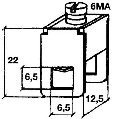 Zacisk 4-35 mm² do szyny miedzianej 6x6 mm, Z121121