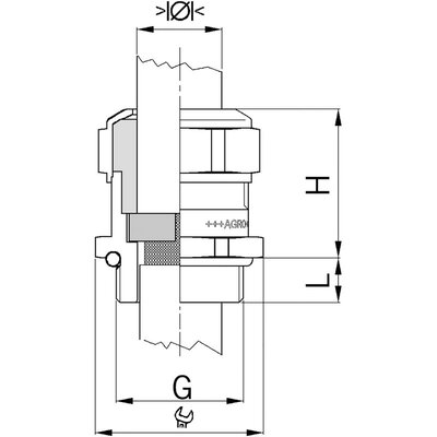 Dławnica kablowa Progress® EMC easyCONNECT, 1083.63- schemat