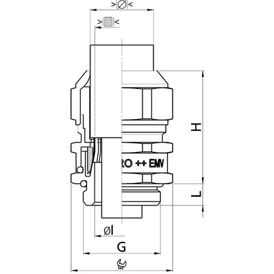 Dławnica kablowa Progress® EMC powerCONNECT, 1084.25.92 - schemat