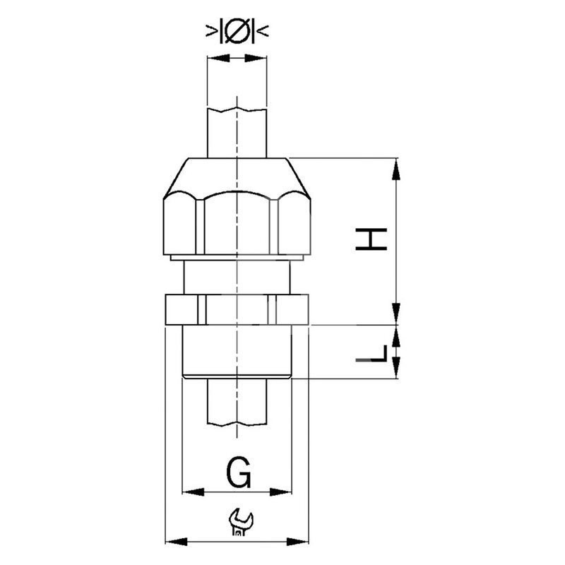 Dławnica kablowa Syntec®, 1545.32.1.25 - schemat
