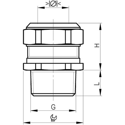 Dławnica kablowa Ex Compact MS, EX1126.3/4NPT.180 - schemat