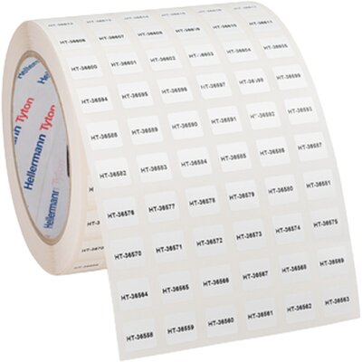 Etykiety Helatag, 38,1x6,35 mm, biała błyszcząca, 596-12617