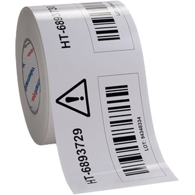 Etykieta do oznaczania magazynów i rur, termotransfer, 85 mm, biała błyszcząca, 596-12182