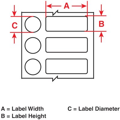 Etykiety do drukarek, 143354, M-118-499 - schemat