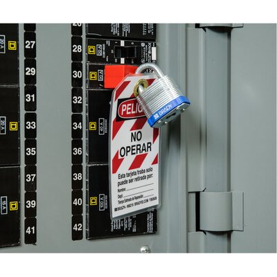 Kłódka LOTO stalowa, laminowana, szekla 20 mm, niebieska (6 szt.), 814086