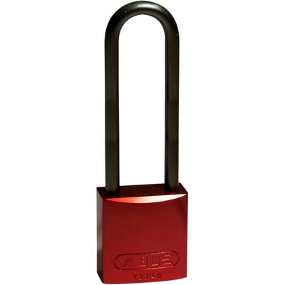 Kłódka LOTO z aluminiową szeklą 75 mm, czerwona, 814080