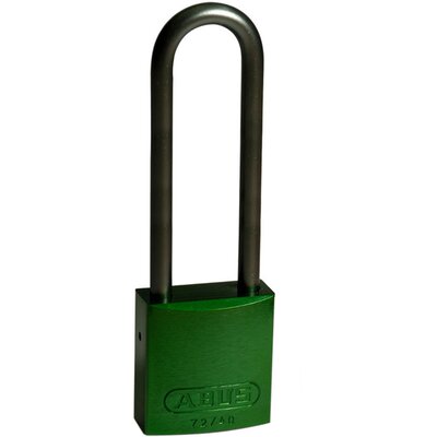 Kłódka LOTO z aluminiową szeklą 75 mm, zielona, 814083