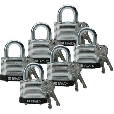 Kłódka LOTO stalowa, laminowana, szekla 20 mm, czarna, 814087