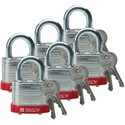 Laminowane kłódki LOTO stalowe, z układem blokowania klucza, 814088