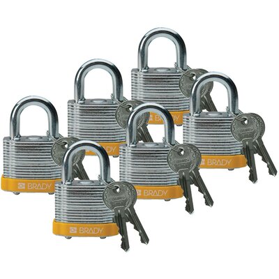 Kłódka LOTO stalowa, laminowana, szekla 20 mm, żółta, 814089