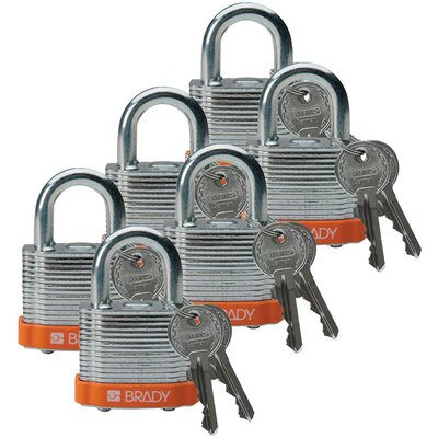 Kłódka LOTO stalowa, laminowana, szekla 20 mm, pomarańczowa, 814091