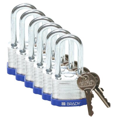 Kłódka LOTO stalowa, laminowana, szekla 38 mm, niebieska, 814095