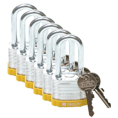 Kłódka LOTO stalowa, laminowana, szekla 38 mm, żółta, 814098