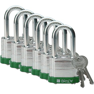 Kłódka LOTO stalowa, laminowana, szekla 38 mm, zielona, 814099