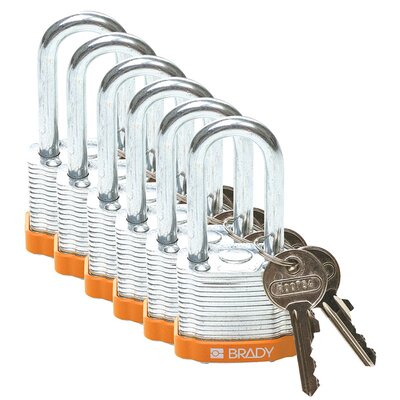 Kłódka LOTO stalowa, laminowana, szekla 38 mm, pomarańczowa, 814100