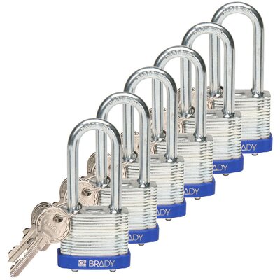 Kłódka LOTO stalowa, laminowana, szekla 51 mm, niebieska, 814104