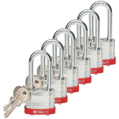 Laminowane kłódki LOTO stalowe, z układem blokowania klucza, 814106