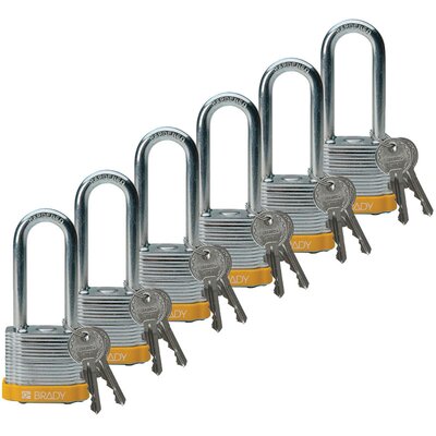 Kłódka LOTO stalowa, laminowana, szekla 51 mm, żółta, 814107