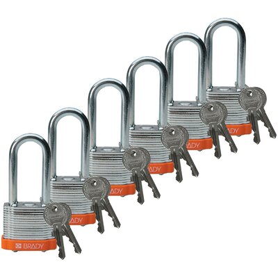 Kłódka LOTO stalowa, laminowana, szekla 51 mm, pomarańczowa, 814109