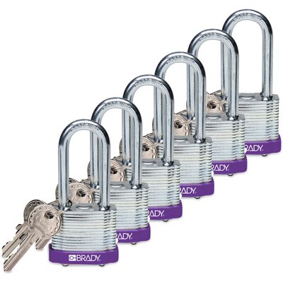 Kłódka LOTO stalowa, laminowana, szekla 51 mm, fioletowa, 814111