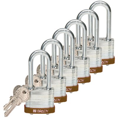 Kłódka LOTO stalowa, laminowana, szekla 51 mm, brązowa, 814110