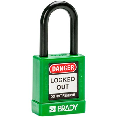 Kłódka bezpieczeństwa LOTO aluminiowa, szekla 38 mm, zielona, 834472