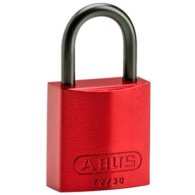Kompaktowa kłódka LOTO aluminiowa, szekla 25 mm, czerwona, 834858