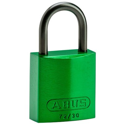 Kompaktowa kłódka LOTO aluminiowa, szekla 25 mm, zielona, 834860