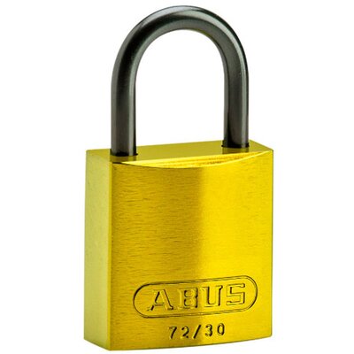 Kompaktowa kłódka LOTO aluminiowa, szekla 25 mm, żółta, 834859
