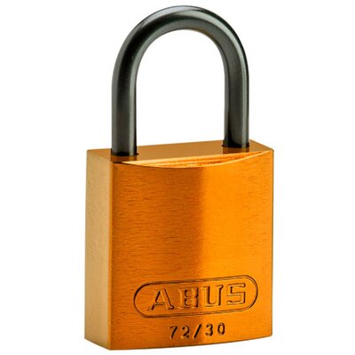 Kompaktowa kłódka LOTO aluminiowa, szekla 25 mm, pomarańczowa, 834861