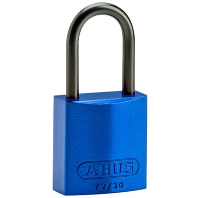 Kompaktowa kłódka LOTO aluminiowa, szekla 40 mm, niebieska, 834862