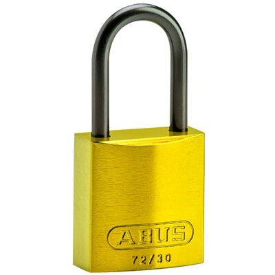 Kompaktowa kłódka LOTO aluminiowa, szekla 40 mm, żółta, 834865