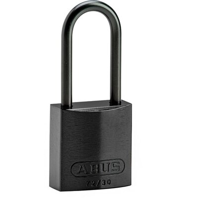 Kompaktowa kłódka LOTO aluminiowa, szekla 50 mm, czarna, 834869