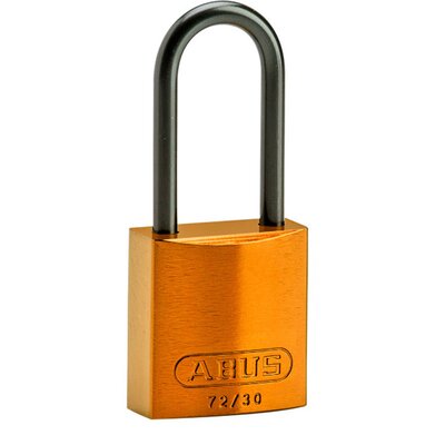 Kompaktowa kłódka LOTO aluminiowa, szekla 50 mm, pomarańczowa, 834873